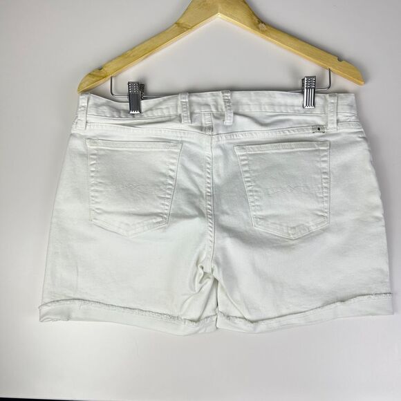 Lucky Brand White Embroidered Star Denim Laguna Shorts Women's 8 / 29 Zip Fly - Picture 3 of 12